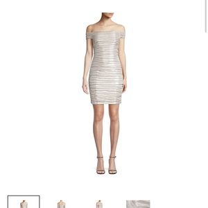 Aidan Maddox - Ruched Foiled Mini Dress - Size 8